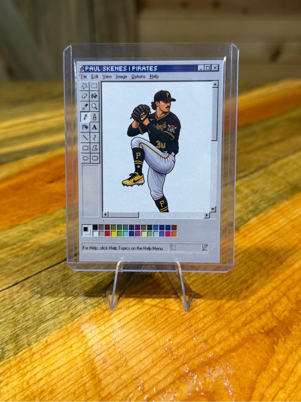 Paul Skenes Pittsburgh Pirates Custom Paint Baseball Card